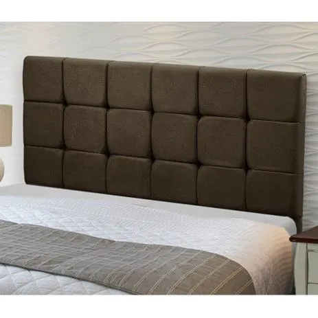 Cabeceira Casal Ana 140 Veludo Suede Azul SR Cabec — Veludo Suede Marrom