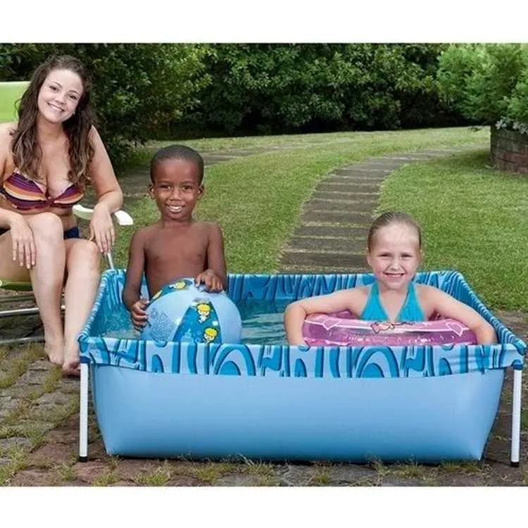 Piscina Infantil 400 Litros Retangular Azul Mor — Piscina 400 Litros