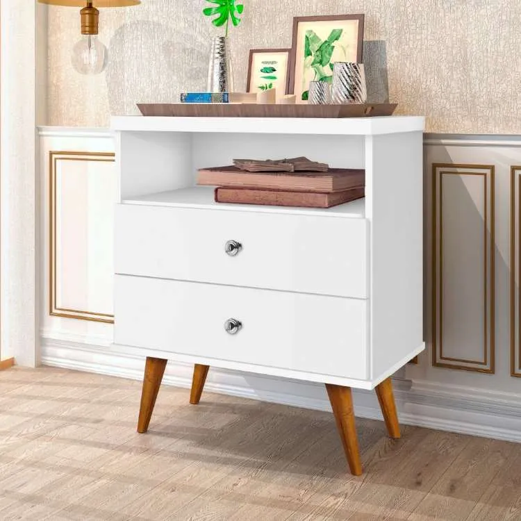 Mesa de Cabeceira Status 2G1N J&A Moveis — Branco