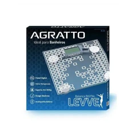 Balanca Digital Levve BL04 Vidro Capacidade 180Kg Agratto