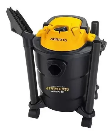 Aspirador de Po Agua Turbo 11L GT1500 1400w 127v Agratto — Preto/Amarelo