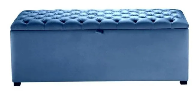 Recamier King Dubai Corino Azul SR Cabec — Recamier King Corino Azul