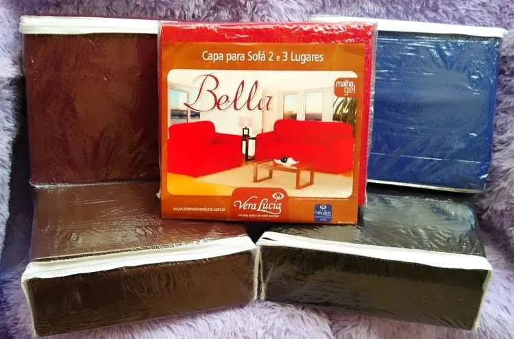 Jogo Capa Sofas 2x3Lgs Bella Azul Vera Lucia — Bege