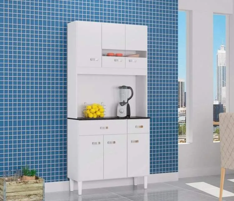Kit Cozinha Manu 6P2G Poquema — Branco