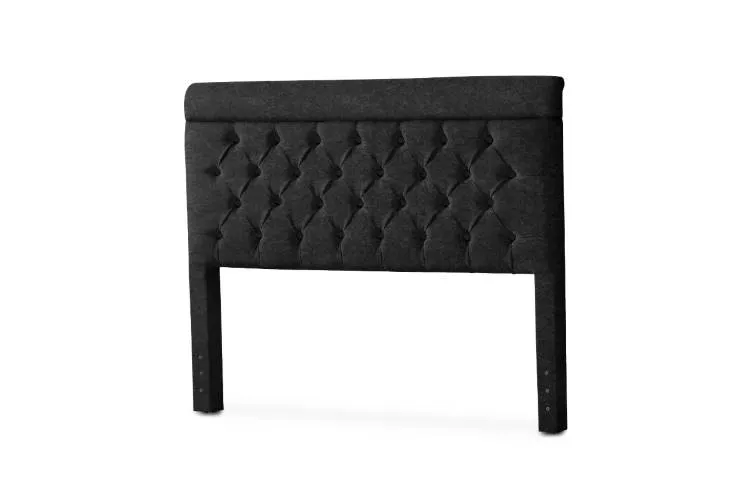 Cabeceira Queen Capri 160 Corino Branco SR Cabec — Veludo Suede - Preto