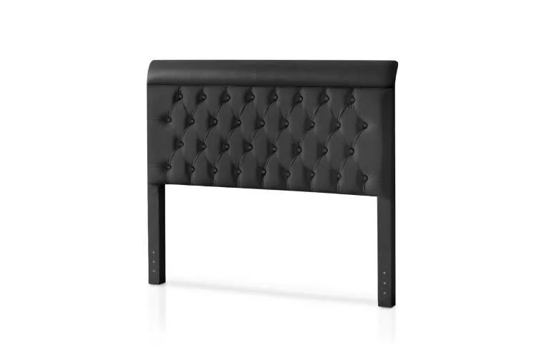 Cabeceira Solteiro Capri 90 Corino Branco SR Cabec — Corino - Preto