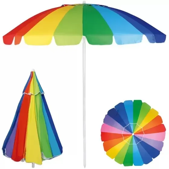 Guarda Sol Poliester 220 Rainbow Aluminio Mor — Guarda Sol 2,20m - Rainbow