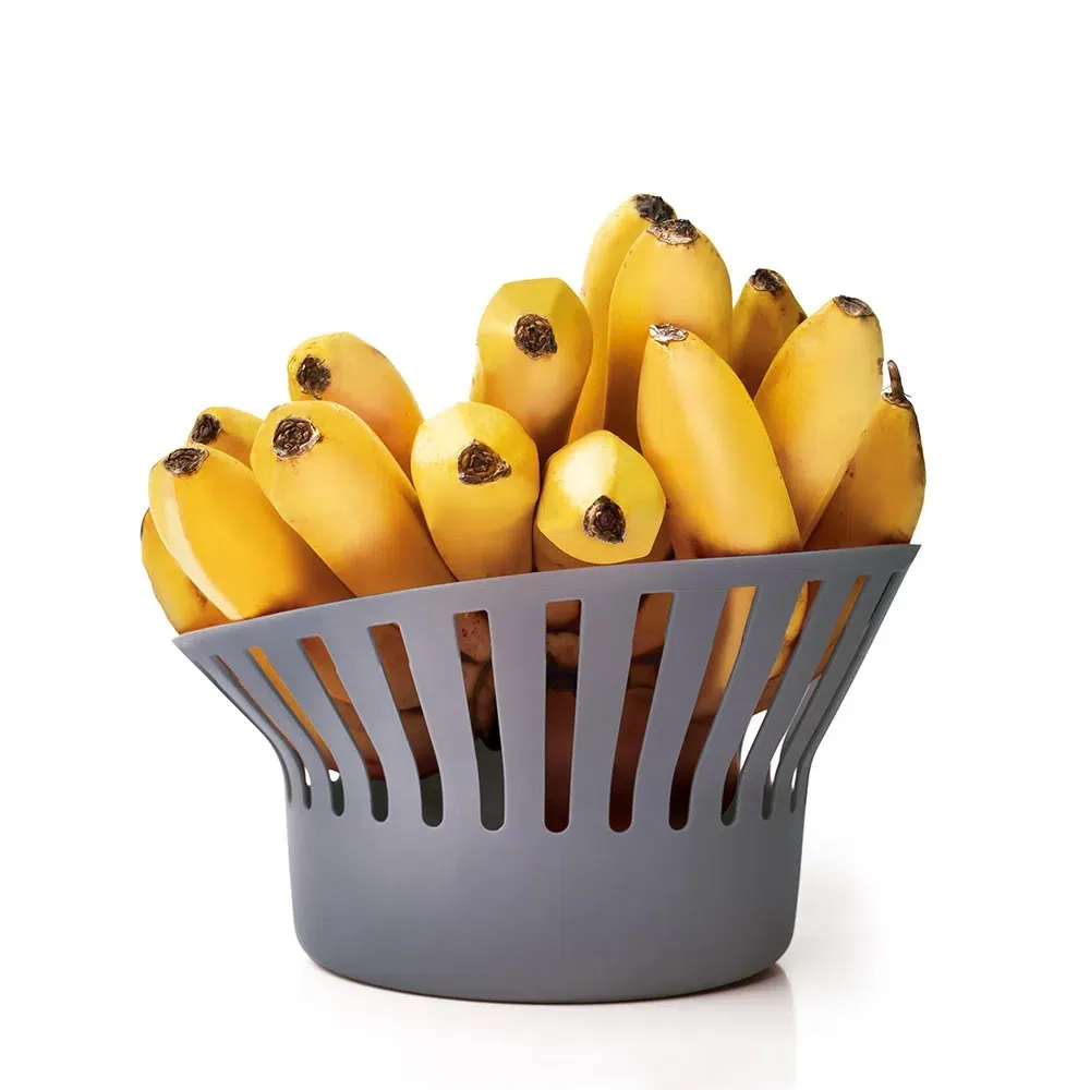 Fruteira Oval Polipropileno Cinza Mor — Fruteira Oval Cinza