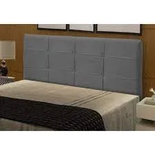 Cabeceira Casal London 140 Linhao Bege SR Cabeceiras — Veludo Suede - Cinza