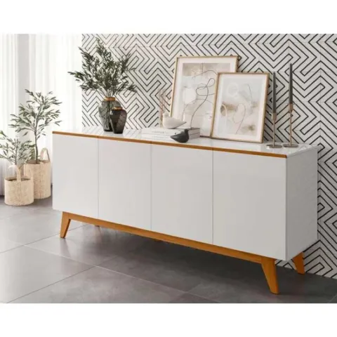 Buffet Ares Lux 4P Branco.Nature Tebarrot