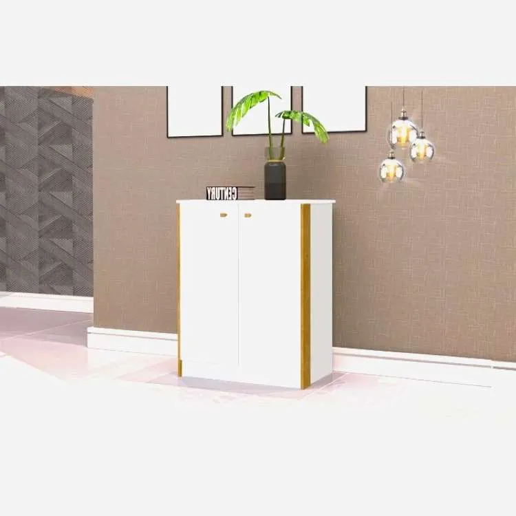 Balcao Office 2P Branco.Nature J&A Moveis — Branco/Nature