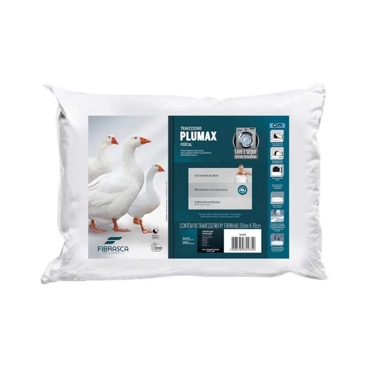 Travesseiro Plumax Percal 50x70 Fibrasca — Travesseiro Plumax Percal