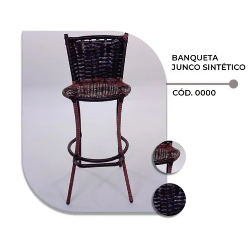 Banqueta de Aco Venus Junco Sintetico King Confort — Marrom ou Castanho