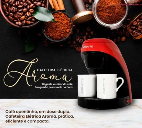 Cafeteira Aroma 2 Xicaras ACFP0110.01 450W 127v Vermelho Agratto
