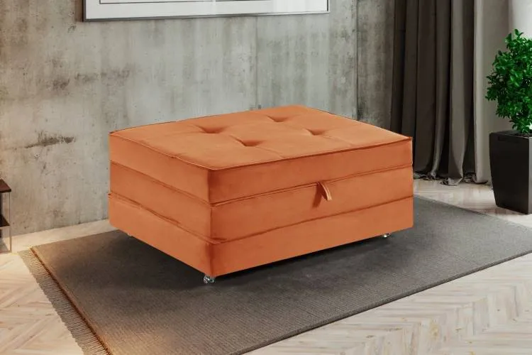 Puff Cama 190 3x62 Veludo Inca Bege Claro 02 Idealle — Veludo Inca - Bege Claro 02