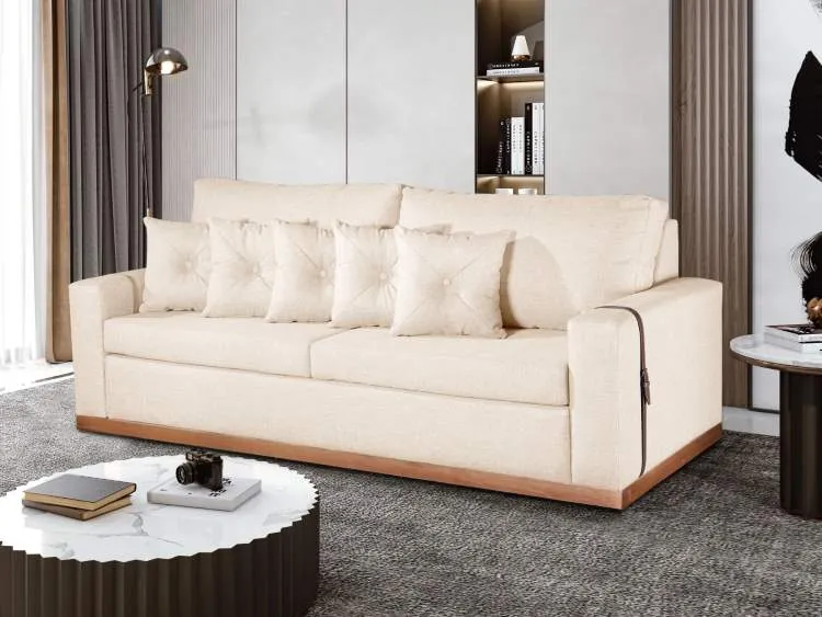 Estofado Aspen 210 3Lgs Idealle — Linho Cru
