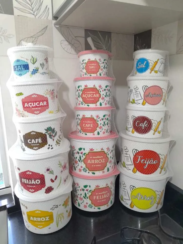 Conjunto de Potes para Mantimentos 5 Pecas Estampas Sortidas a Escolher Bialumi — 5 Peças