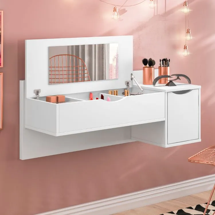 Camarim Suspenso Blush Tampa com Espelho e 1P Albatroz Moveis — Branco