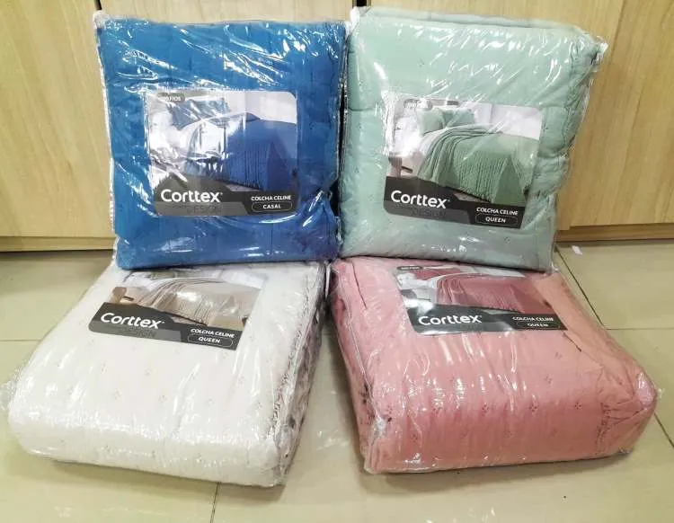Colcha Solteiro Celine Home Desing 160x240 2 Pecas Liso 1 Cores Sortidas Corttex — Colcha Solt Celine  - Cores Lisa Sortidas