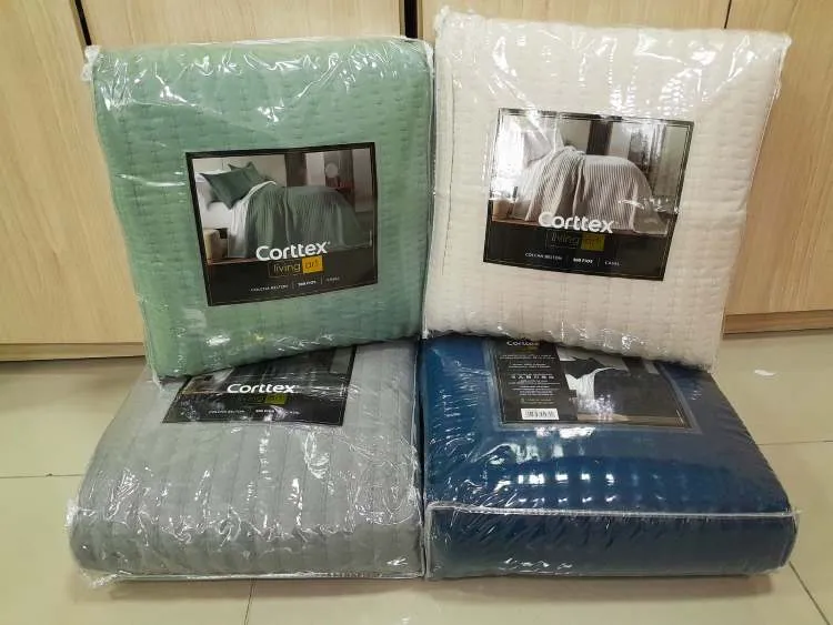 Colcha Casal Belton Living Art 300 Fios 220x240 3 Pecas Cores Lisas Sortidas Corttex — Colcha Casal Belton - Cores Lisas Sortidas