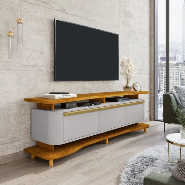 Rack Guarapari 180 3P2N Naturale.Off White Bechara Moveis — Naturale/Off White