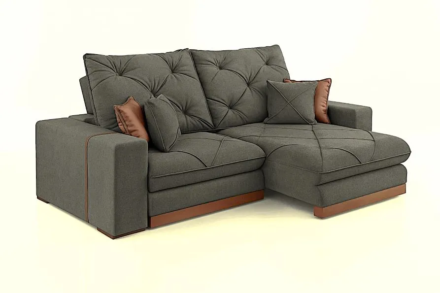 Estofado Retratil Reclinavel Geriba 250 2x100 Brc 25cm Veludo Inca Grafite 10 Idealle — Veludo Bege Escuro 03