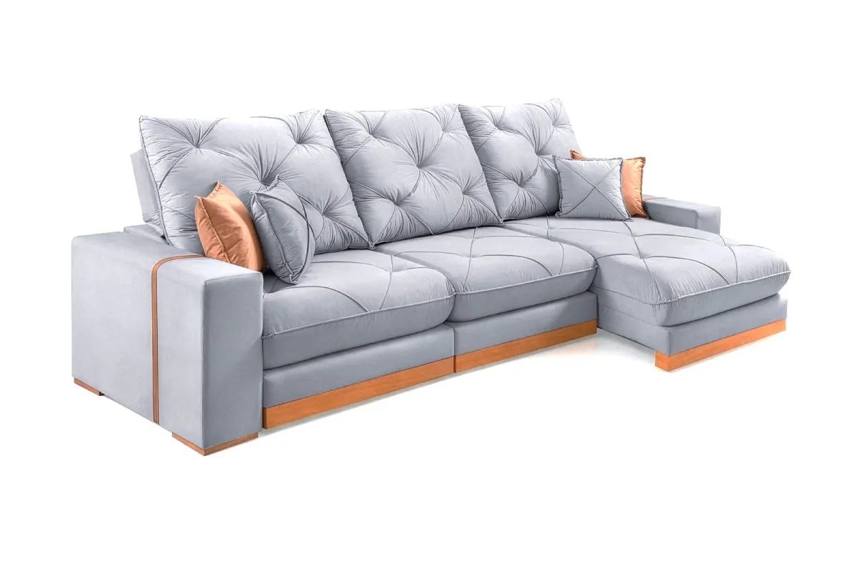 Estofado Retratil Reclinavel Geriba 320 3x90 + Braco 25cm Veludo Inca Preto 13 Idealle — Linho Gelo