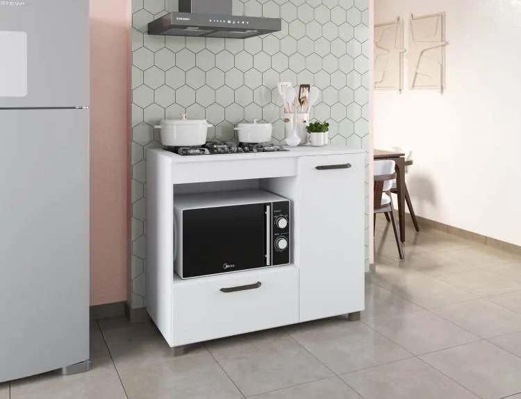 Balcao CookTop Manu Plus 4 Bocas Moveis Parana — Branco