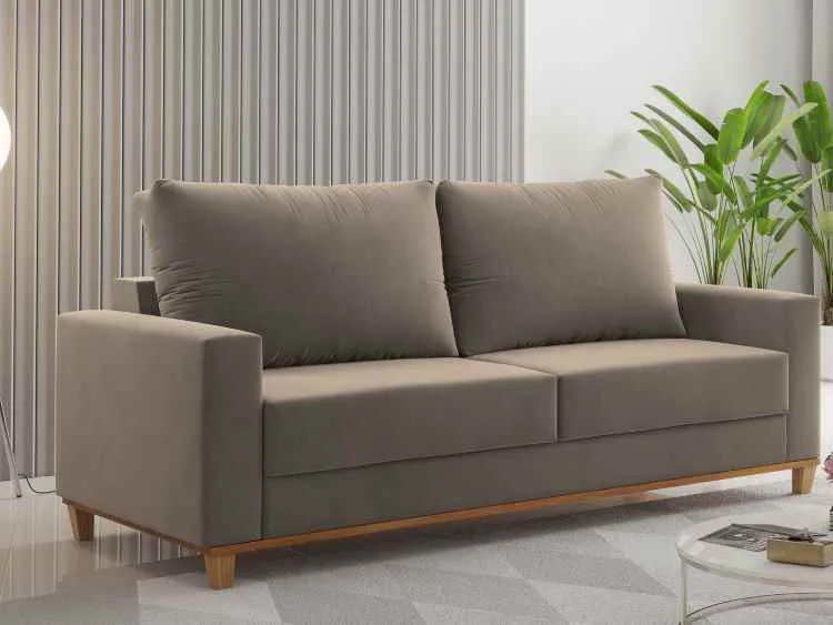 Estofado Living Miami 180 3 Lgs Viero — Veludo Perola