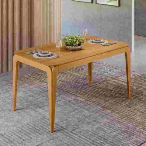 Mesa Aurea 160x90 Tampo Retangular sem Vidro Cinamomo 2V New Ceval