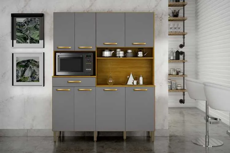 Kitao Pratic 1600 8P1G CHF Móveis — Cinamomo/Cinza