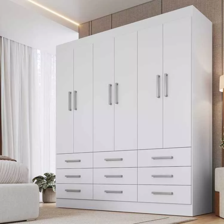 Roupeiro Milao 6P9G Moveis Cadorin — Branco