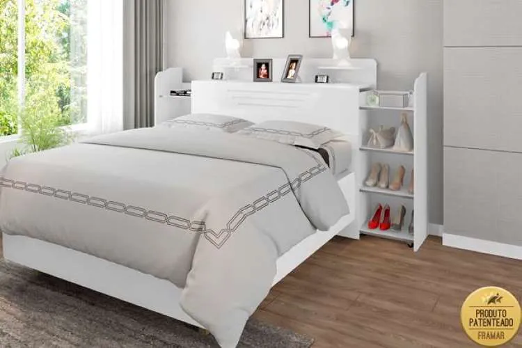 Cabeceira Queen Julia F92 Framar — Branco