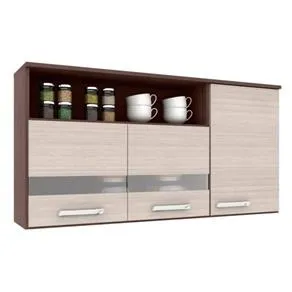 Aereo Bruna 3Pts c 2Vidros 120cm Capuccino Amendoa Poquema