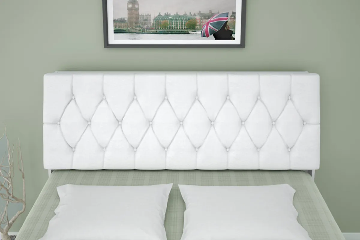 Painel Capitone Casal para Cabec Isis F86 Bege 025 Framar — Painel Capitone Branco 08
