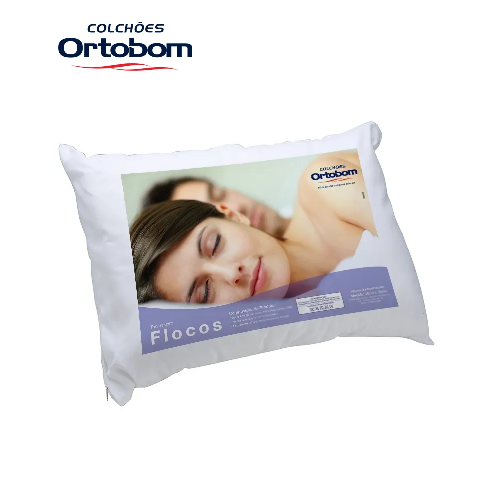 Travesseiro Flocos Conforto15x40x60 Ortobom — Branco