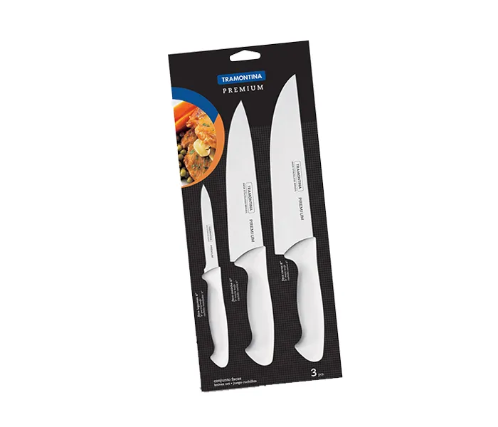 Jogo Facas Inox Premim 3Pcs Tramontina — Branco