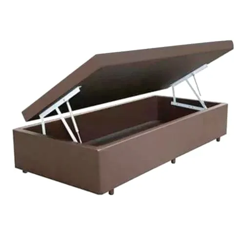 Base Bau Solteiro 88x188x40 Suede Marrom SR Movelaria — Baú Solteiro - Suede Marrom