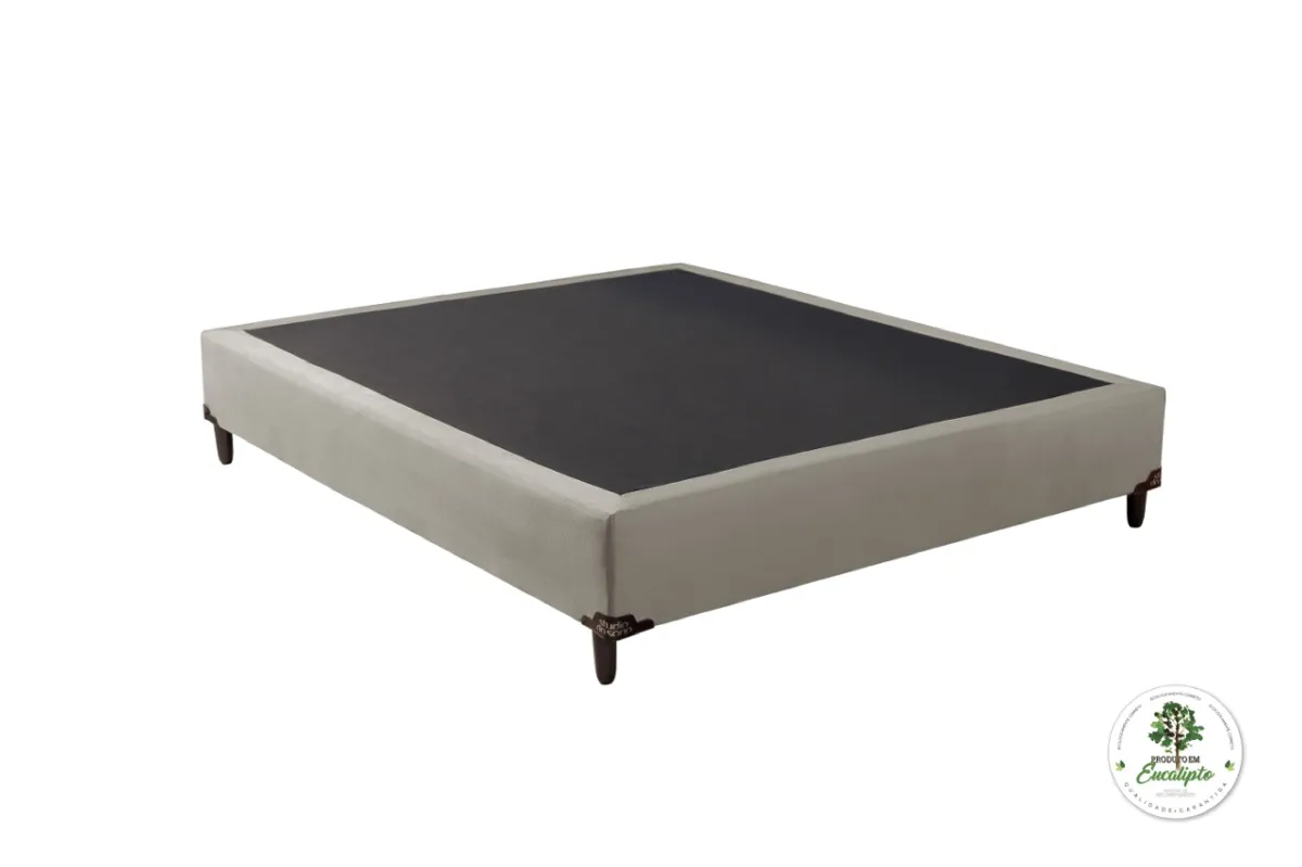 Base Casal 138x188x40 Corino Bege SR Movelaria — Base Casal 138 - Corino Bege