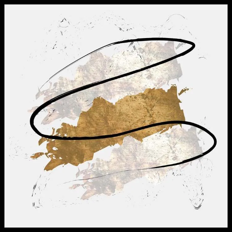 Quadro Abstrato TOP2641 com Vidro 63x63cm Top Art — Abstrato TOP 2641