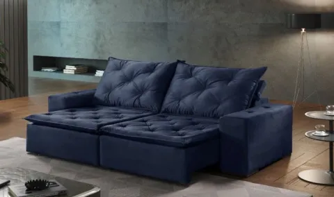 Sofa Retratil Reclinavel Jeriba 250 Azul 2699.10 Innove