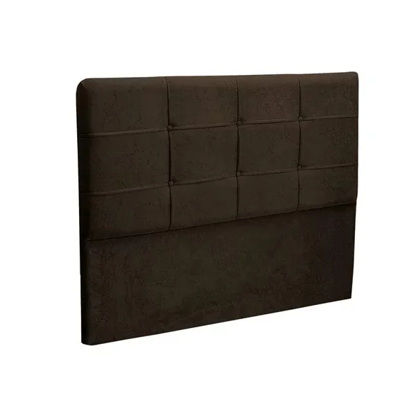 Cabeceira Casal London 140 Linhao Bege SR Cabeceiras — Veludo Suede Marrom