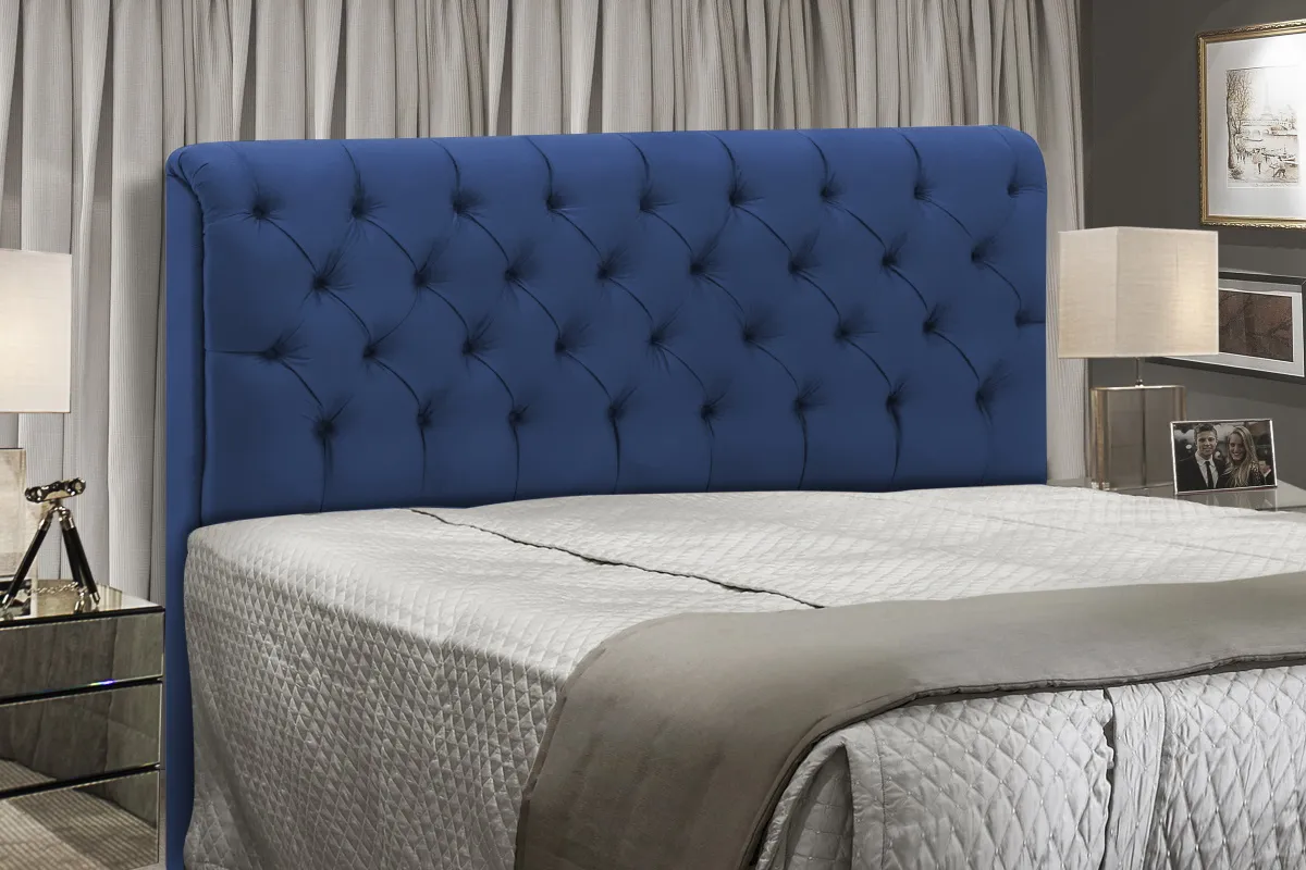 Cabeceira King Paris 195 Corino Preto 2501 SR Cabec — Cabeceira K|ing Veludo Azul 2302