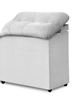 Cabec Solteiro Madri Encosto Reclinavel Corino Branco Bonan