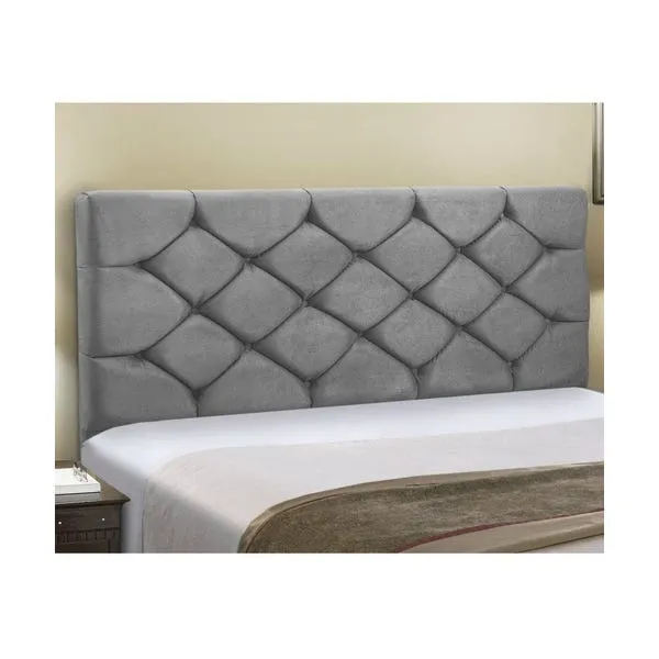 Cabeceira King Bony 195 SR Cabec — Veludo Suede Cinza